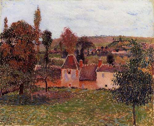 Painting Code#41694-Pissarro, Camille - Farm at Basincourt