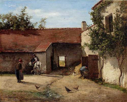 Painting Code#41696-Pissarro, Camille - Farmyard