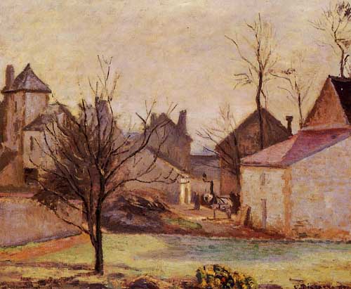 Painting Code#41698-Pissarro, Camille - Farmyard in Pontoise
