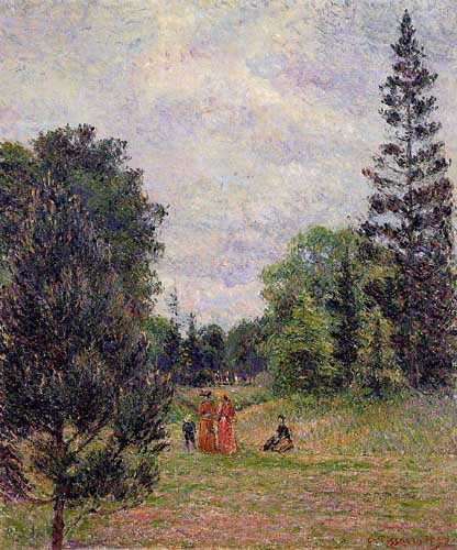 Painting Code#41711-Pissarro, Camille - Kew Gardens, Crossroads near the Pond
