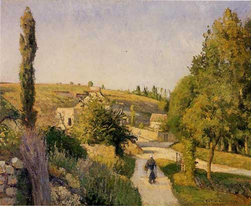 Painting Code#41717-Pissarro, Camille - Landscape at l&#039;Hermitage, Pontoise