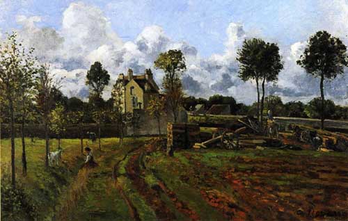 Painting Code#41719-Pissarro, Camille - Landscape at Pontoise