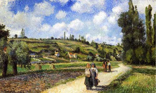 Painting Code#41729-Pissarro, Camille - Landscape near Pontoise, the Auvers Road