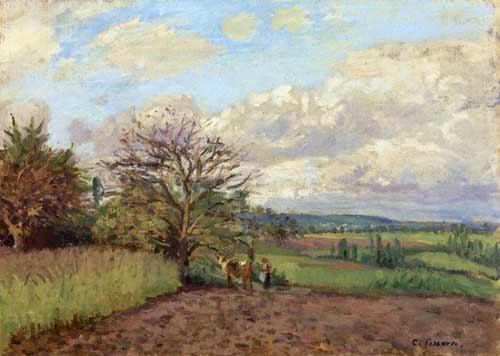 Painting Code#41732-Pissarro, Camille - Landscape with a Cowherd