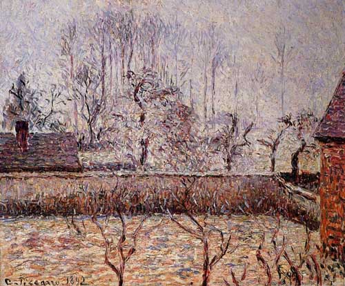 Painting Code#41739-Pissarro, Camille - Landscape, Frost and Fog, Eragny