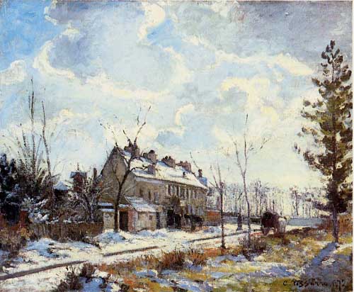 Painting Code#41753-Pissarro, Camille - Louveciennes Road, Snow Effect