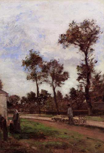 Painting Code#41754-Pissarro, Camille - Louviciennes