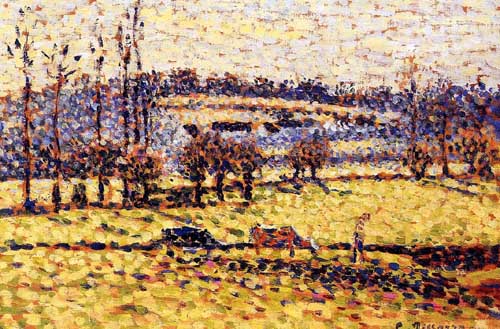 Painting Code#41757-Pissarro, Camille - Meadow at Bazincourt 