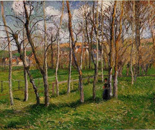 Painting Code#41758-Pissarro, Camille - Meadow at Bazincourt 