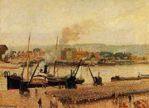 Painting Code#41761-Pissarro, Camille - Morning, after the Rain, Rouen