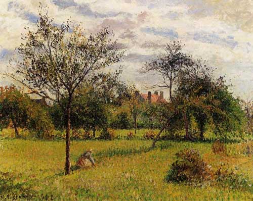 Painting Code#41762-Pissarro, Camille - Morning, Autumn Sunlight, Eragny
