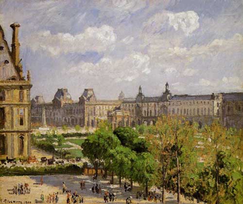 Painting Code#41783-Pissarro, Camille - Place du Carrousel, the Tuileries Gardens