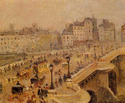 Painting Code#41788-Pissarro, Camille - Pont-Neuf, Fog