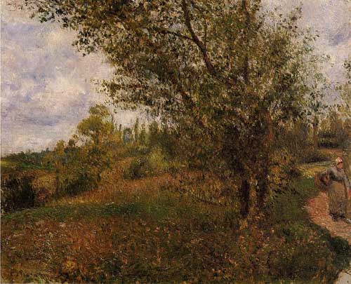 Painting Code#41790-Pissarro, Camille - Pontoise Landscape, Through the Fields