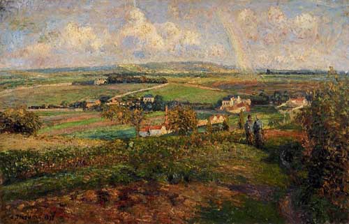 Painting Code#41801-Pissarro, Camille - Rainbow, Pontoise