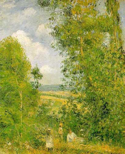 Painting Code#41802-Pissarro, Camille - Resting in the Woods at Pontoise