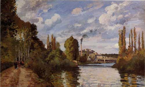 Painting Code#41803-Pissarro, Camille - Riverbanks in Pontoise