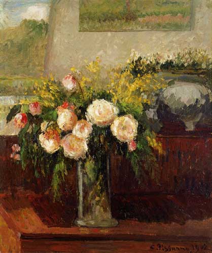 Painting Code#41810-Pissarro, Camille - Roses of Nice