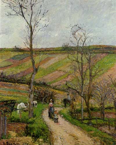 Painting Code#41814-Pissarro, Camille - Route du Fond de l&#039;Hermitage, Pontoise