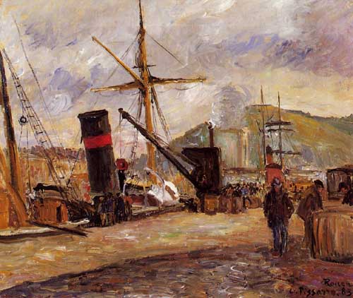 Painting Code#41831-Pissarro, Camille - Steamboats
