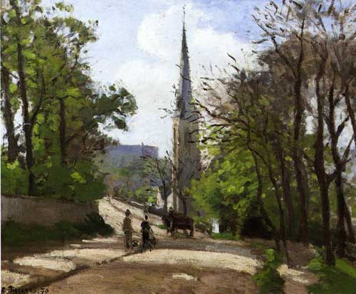 Painting Code#41833-Pissarro, Camille - St. Stephen&#039;s Church, Lower Norwood