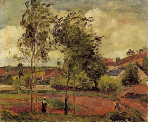Painting Code#41838-Pissarro, Camille - Strong Winds, Pontoise