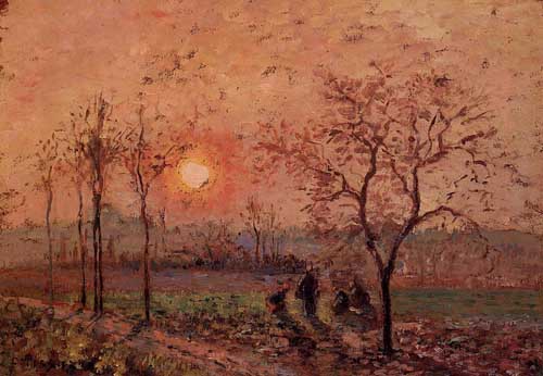 Painting Code#41841-Pissarro, Camille - Sunset