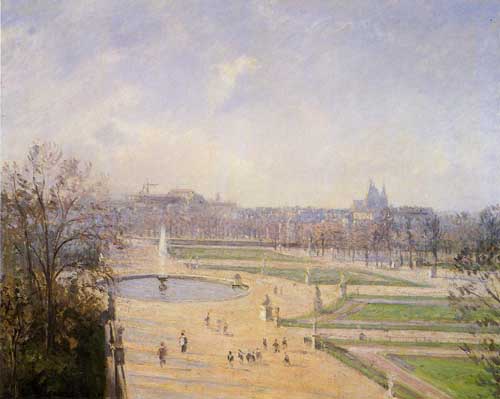 Painting Code#41855-Pissarro, Camille - The Bassin des Tuileries, Afternoon, Sun