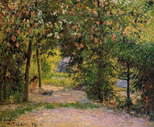 Painting Code#41887-Pissarro, Camille - The Garden in Spring, Eragny
