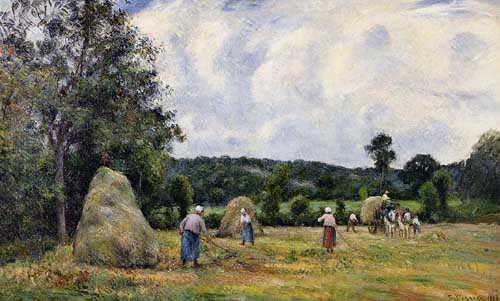 Painting Code#41892-Pissarro, Camille - The Harvest at Montfoucault