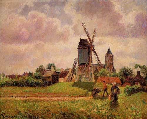 Painting Code#41901-Pissarro, Camille - The Knocke Windmill, Belgium
