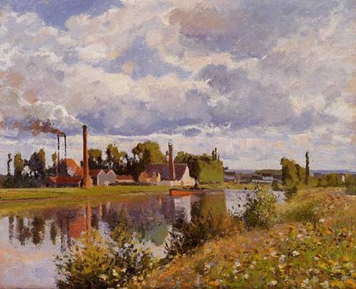 Painting Code#41916-Pissarro, Camille - The Oise on the Outskirts of Pontoise