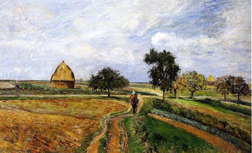Painting Code#41917-Pissarro, Camille - The Old Ennery Road in Pontoise