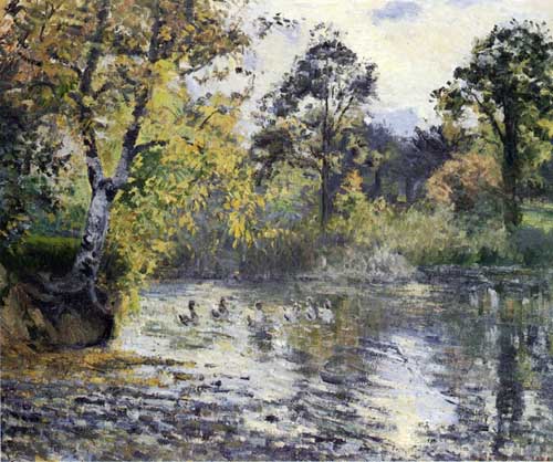 Painting Code#41925-Pissarro, Camille - The Pond at Montfoucault