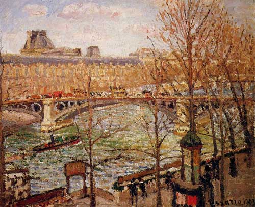 Painting Code#41933-Pissarro, Camille - The Pont du Carrousel, Afternoon
