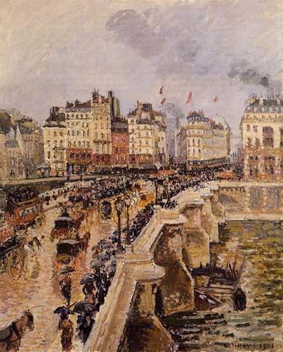 Painting Code#41939-Pissarro, Camille - The Pont-Neuf, Rainy Afternoon