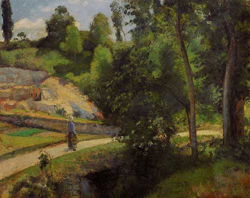 Painting Code#41947-Pissarro, Camille - The Quarry, Pontoise
