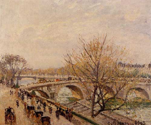 Painting Code#41956-Pissarro, Camille - The Seine at Paris, Pont Royal