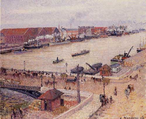 Painting Code#41957-Pissarro, Camille - The Seine in Flood, Rouen