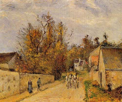 Painting Code#41959-Pissarro, Camille - The Stage on the Road from Ennery to l&#039;Hermigate, Pontoise