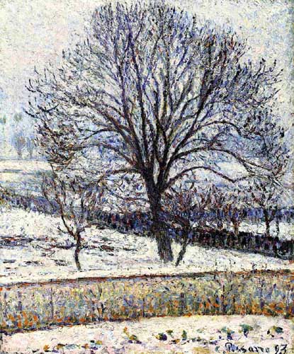 Painting Code#41961-Pissarro, Camille - The Thaw, Eragny