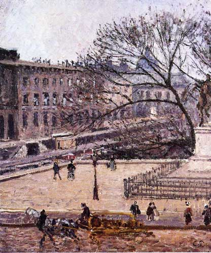 Painting Code#41962-Pissarro, Camille - The Treasury and the Academy, Gray Weather