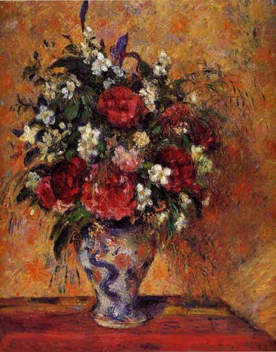 Painting Code#41977-Pissarro, Camille - Vase of Flowers