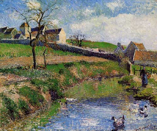 Painting Code#41981-Pissarro, Camille - View of a Farm in Osny