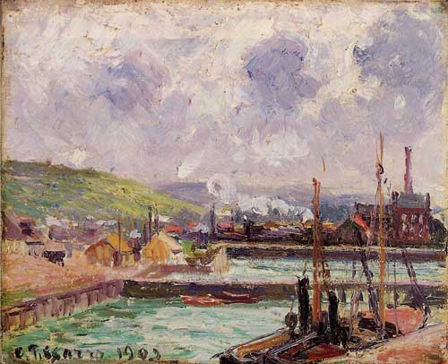 Painting Code#41984-Pissarro, Camille - View of Duquesne and Berrigny Basins in Dieppe