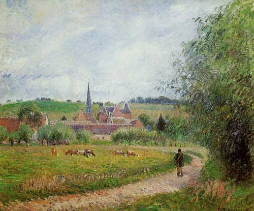 Painting Code#41987-Pissarro, Camille - View of Eragny 