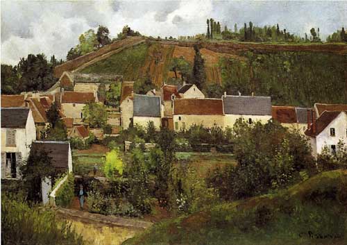 Painting Code#41988-Pissarro, Camille - View of l&#039;Hermitage, Jallais Hills, Pontoise