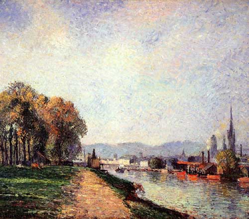 Painting Code#41991-Pissarro, Camille - View of Rouen (A.K.A. Vours-la-Riene)