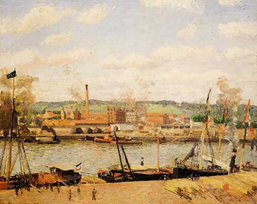 Painting Code#41992-Pissarro, Camille - View of the Cotton Mill at Oissel, near Rouen