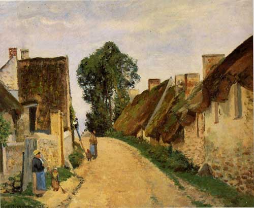 Painting Code#41994-Pissarro, Camille - Village Street, Auvers-sur-Oise
